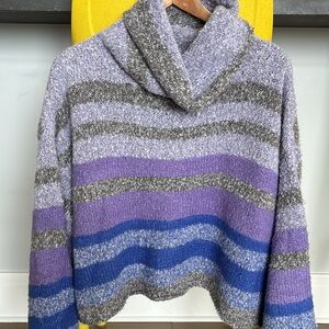 Sincerely Jules Crop Sweater Color Block Stripes